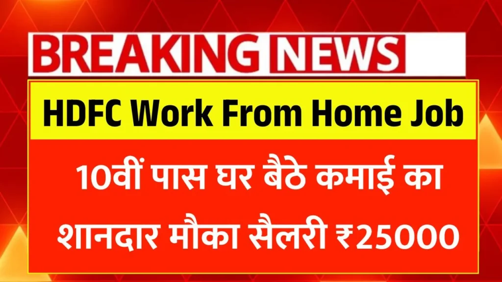 HDFC Bank Work From Home Job 2026